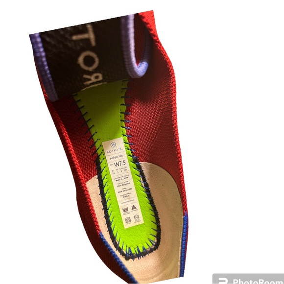 Rothy’s The Point flats in chili - red with blue 7.5 - Picture 9 of 11